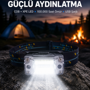 Şarj Edilebilir LED KAFA Feneri 215 Lümen XPE COB Güçlü Aydınlatma
