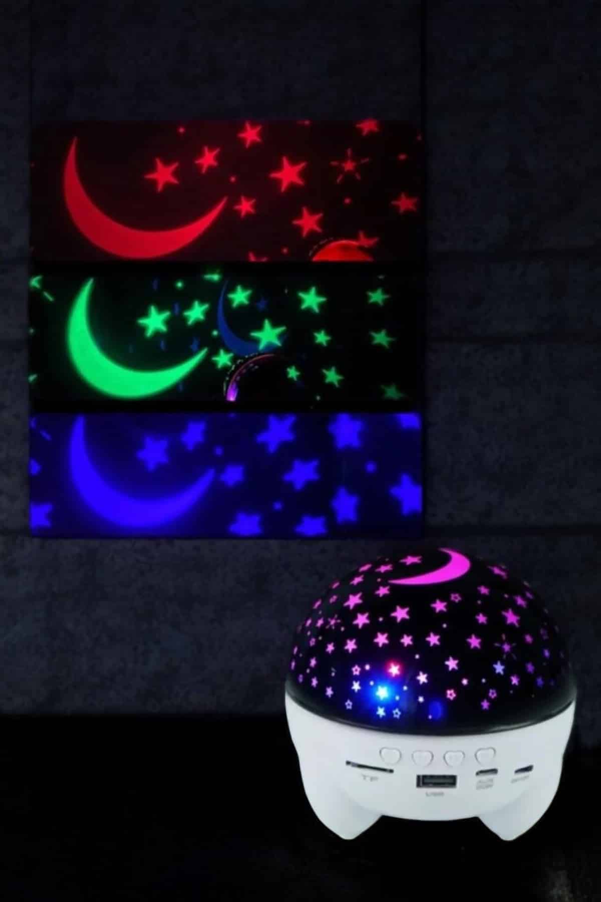 Yıldız Yansıtmalı Projeksiyon Gece Lambası Şarjlı Taşınabilir