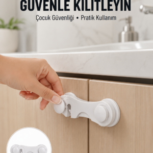4 Adet Bebek Güvenlik Dolap Kilidi Çift Taraflı Bantlı Kolay Montajlı Emniyet Seti Yeni Nesil