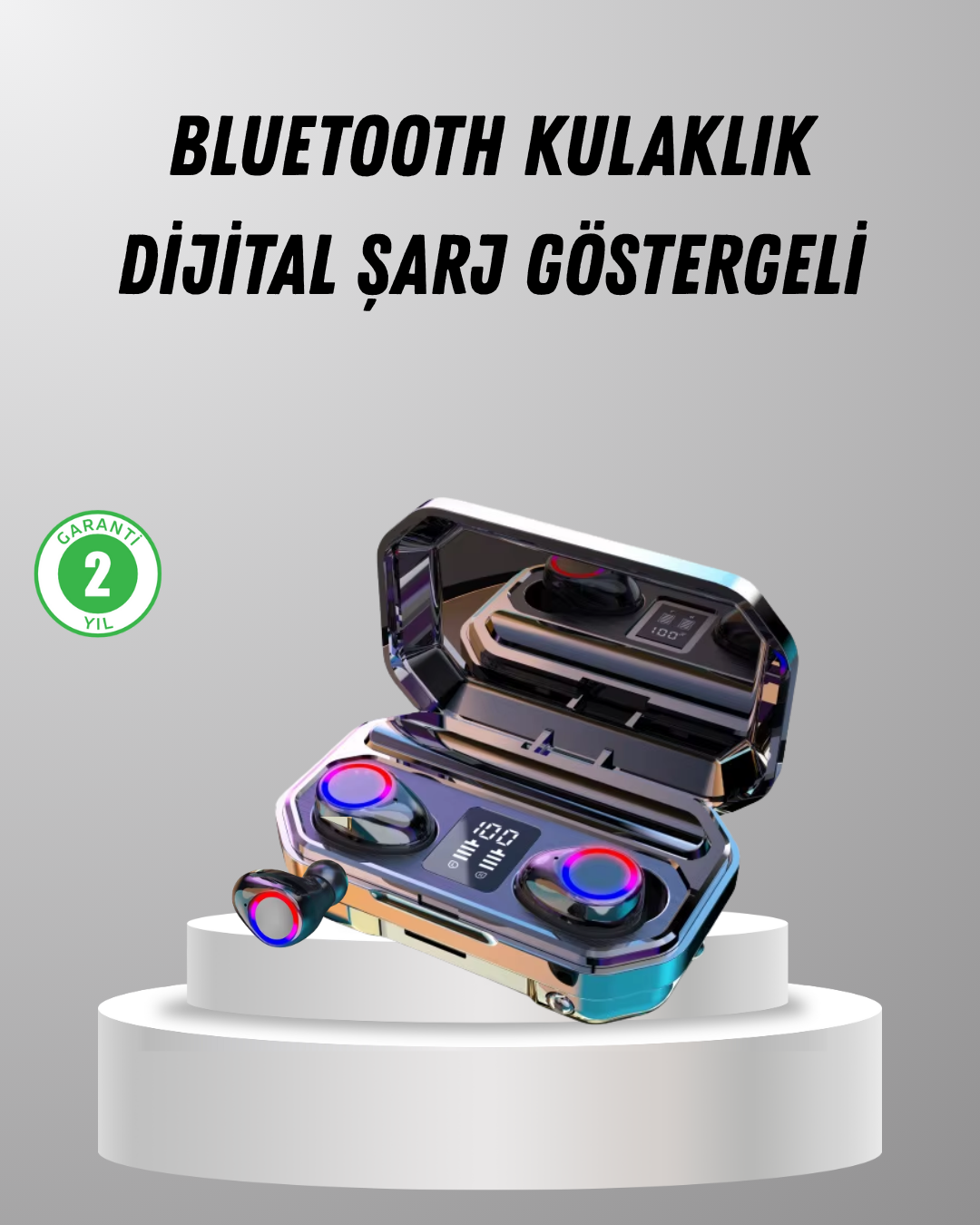 Şarj Kutulu Kablosuz Kulaklık Ergonomik Spor Seyahat Uyumlu Uzun Kullanım
