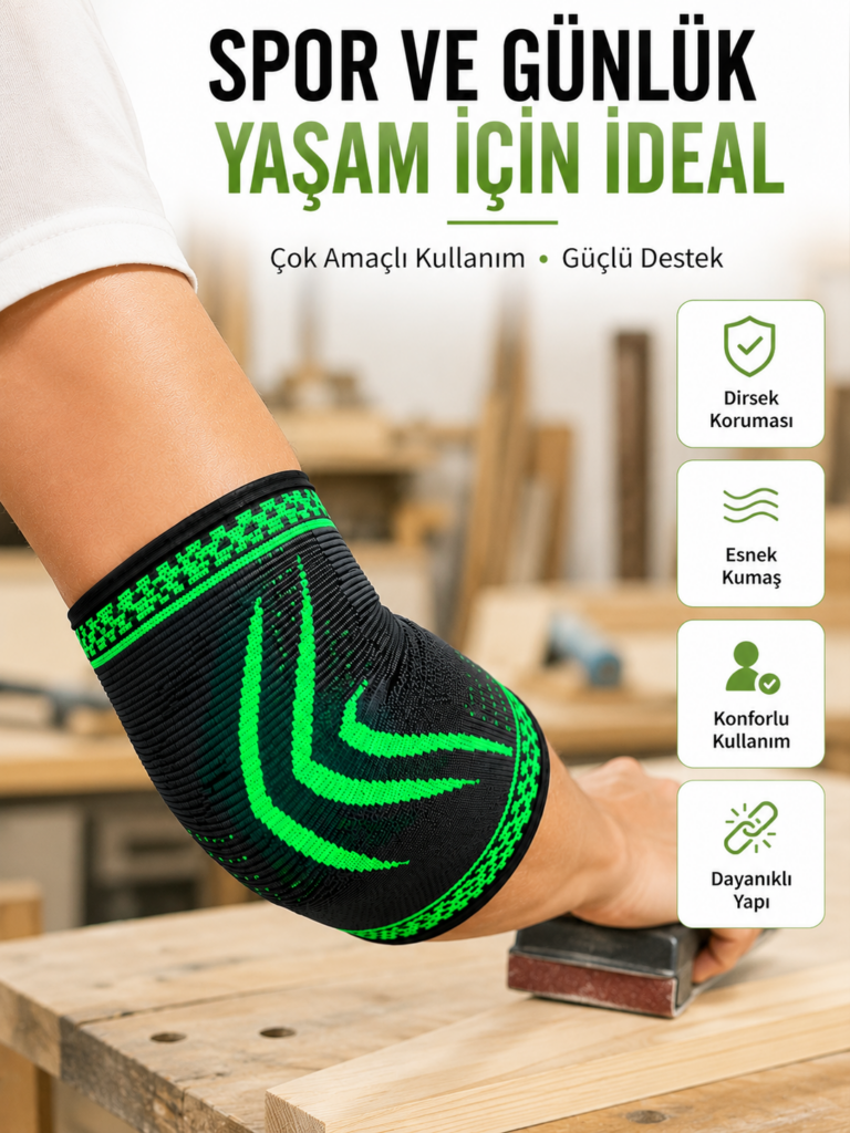 Dirsek Destekliği Kompresyonlu Elastik Spor Dirsek Koruyucu Günlük Kullanım İçin