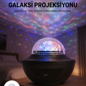 Masa ve Gece Lambası Renkli Projektör Işıklı Disko Topu Bluetooth Hoparlör