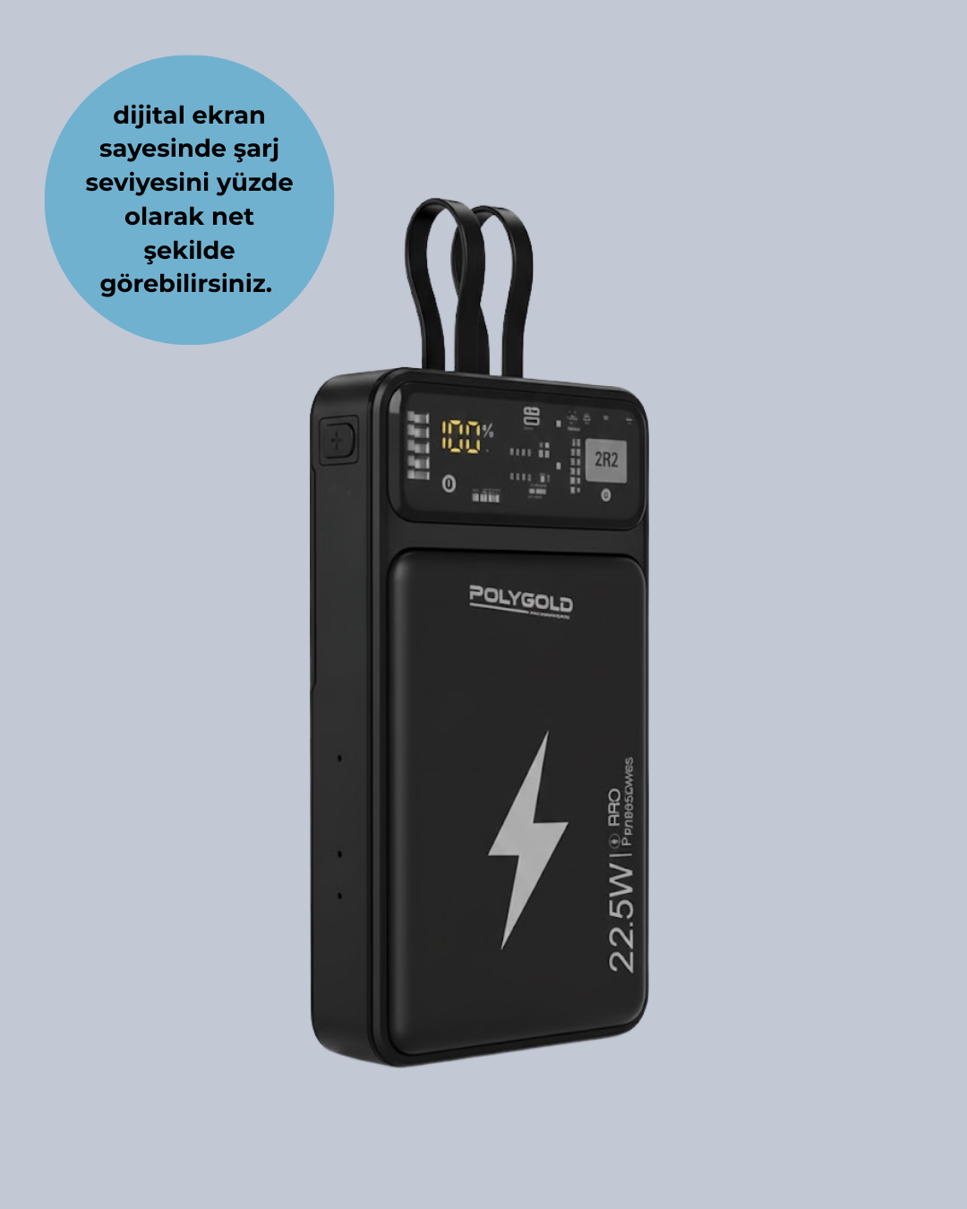 Powerbank 10000 mAh Dijital Göstergeli Taşınabilir Yeni Nesil