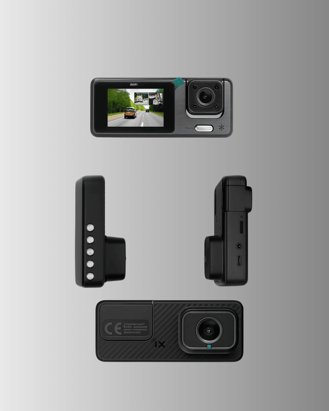3 Kameralı Araç İçi DVR Kayıt Cihazı Ön İç Arka Kamera Full HD
