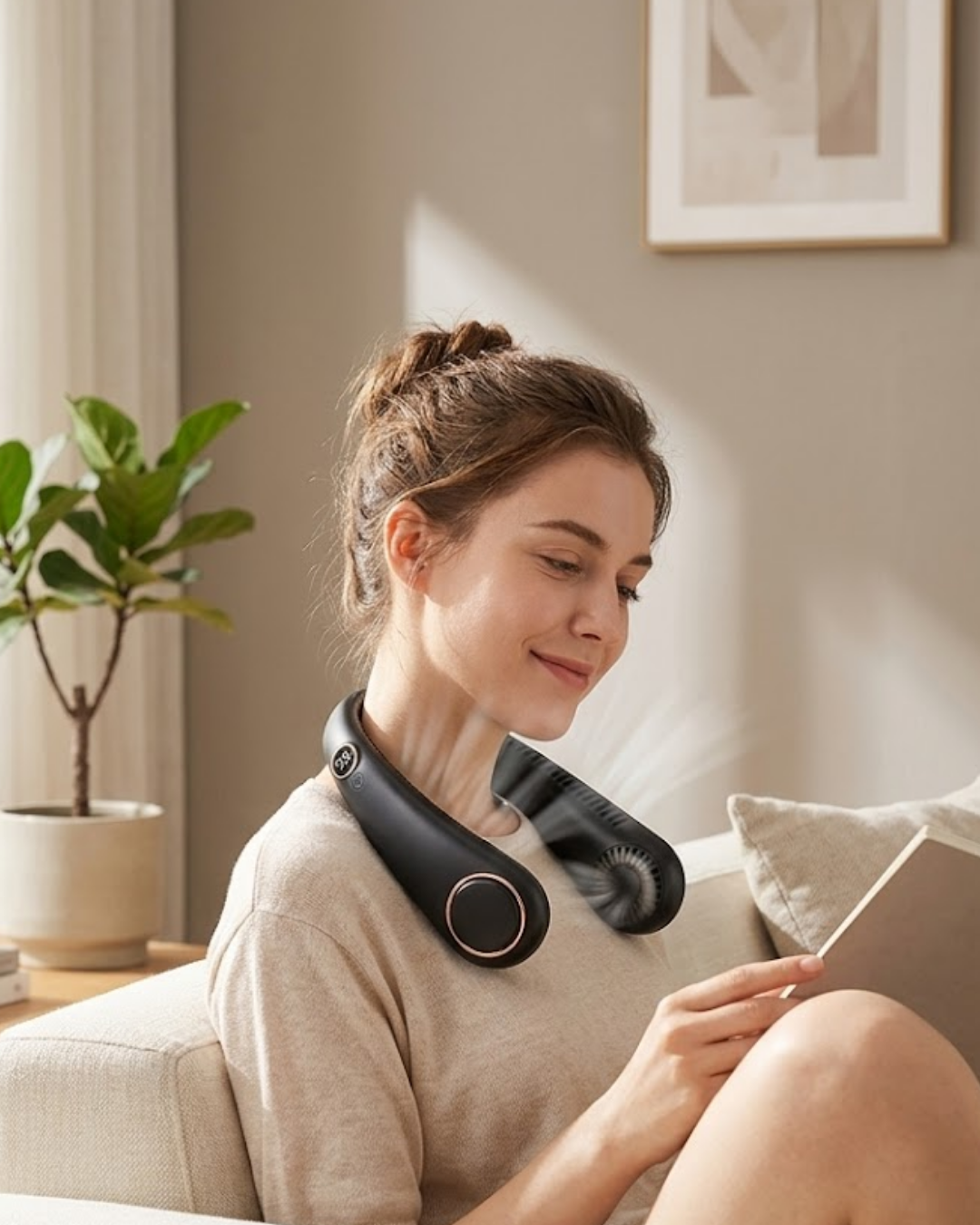Gizli Turbo Tasarımlı Sessiz Çalışan Boyun Fanı