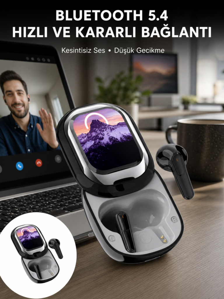 ENC Destekli Bluetooth 5.4 Kulaklık – EQ Ayarlı, Akıllı Kutulu