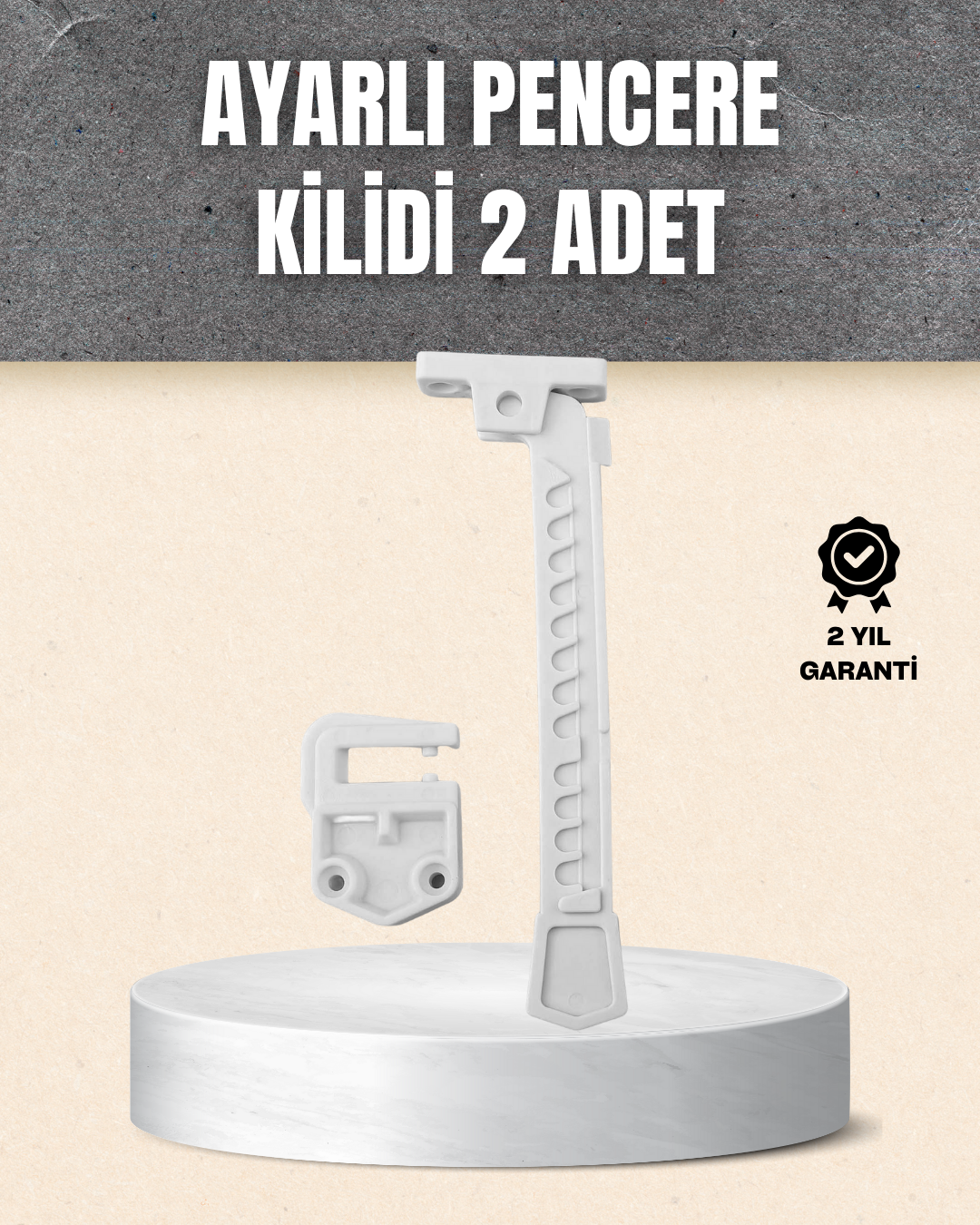 Kolay Montajlı Pencere Açılma Sınırlayıcı 2’li Set