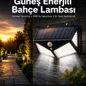 Solar Sensörlü Duvar Lambası Bahçe Lambası Parlak Beyaz Işık Suya Dayanıklı