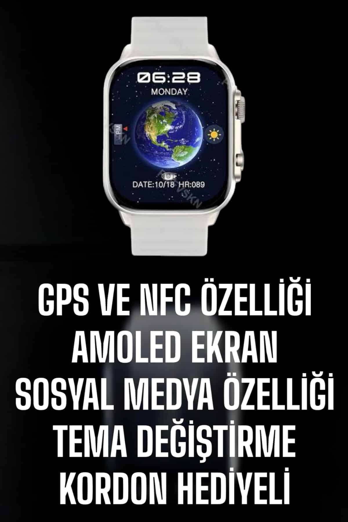 Akıllı Saat Android ve İOS Uyumlu NFC Ve GPS Özelliği Arama Cevaplayan
