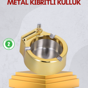 Paslanmaz Çelik Küllük Çakmaklı Masa Üstü Kullanım