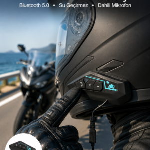 Kask Kulaklığı Motosiklet Intercom Interkom Dinleme Konuşma Özellikli Su Geçirmez