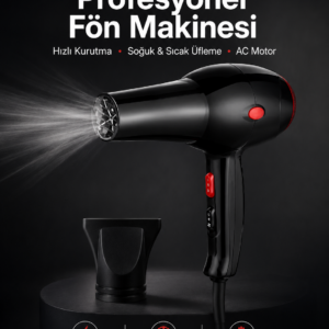 Tüm Saç Tiplerine Uygun, İki Kademeli Hız Ayarlı Fön Makinesi