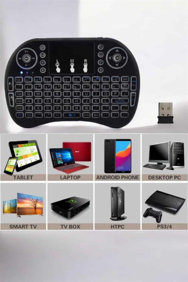 USB Bağlantılı Mini Q Klavye Işıklı Tüm Cihazlara Uyumlu