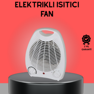 Mini Elektrikli Isıtıcı 2000W – Termostatlı Fanlı Isıtma, Taşınabilir Tasarım