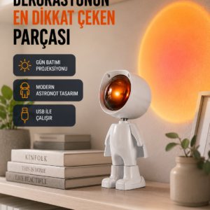 Gün Batımı Efekti Sunan Astronot LED Masa Lambası Yeni Nesil