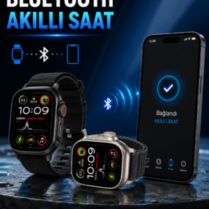 Akıllı Saat Bluetooth Bağlantılı Adımsayar Alarm ve Hatırlatıcı Çağrı Cevaplama