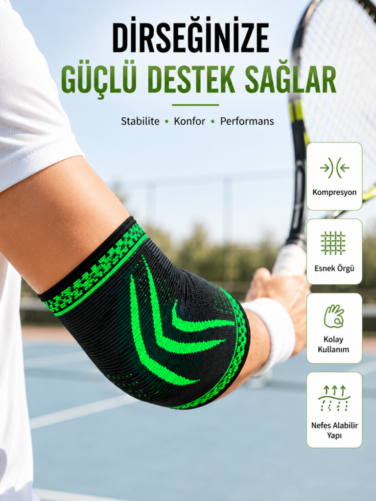 Kompresyonlu Dirseklik Spor Dirsek Destekliği Fitness Tenis Basketbol Voleybol İçin