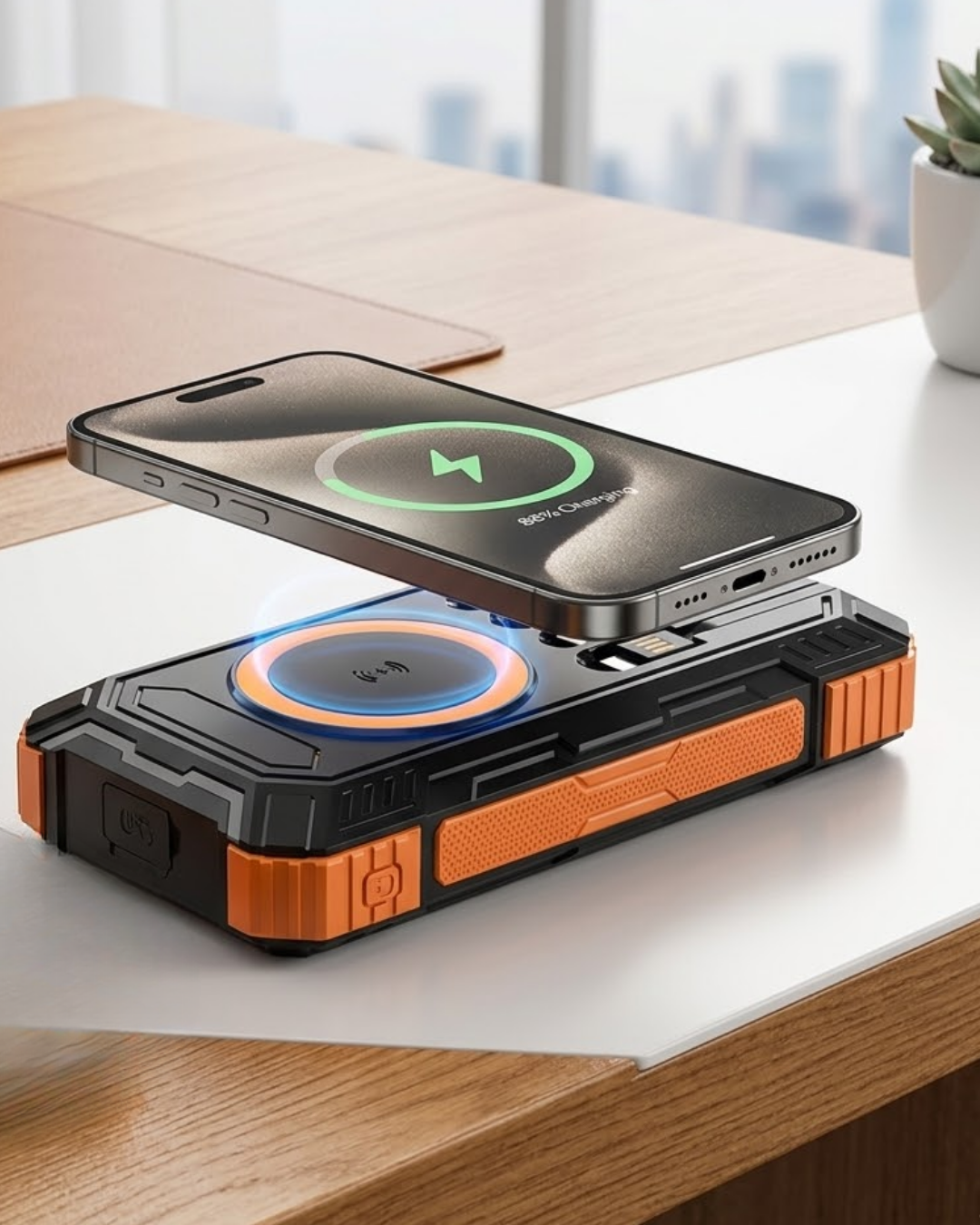 20000 mAh Powerbank Güneş Enerjili Kablosuz Şarj Hızlı Şarj Taşınabilir Batarya (Kopya)