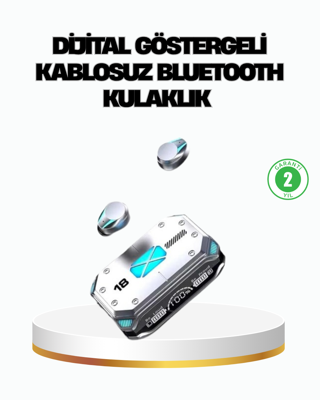 Bluetooth 5.3 Teknolojili Kablosuz Kulaklık – Anında Bağlantı, Kesintisiz Ses, Yüksek Performans