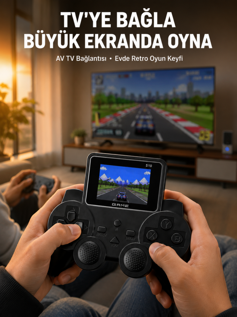 Retro Oyun Konsolu 520 Klasik Oyunlu Şarj Edilebilir El Konsolu
