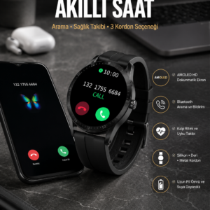 Akıllı Saat Amoled Ekran 3 Kordonlu NFC Ve GPS Uyumlu