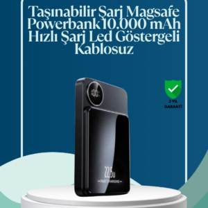 10000mAh Kapasiteli Manyetik USB-C ve Kablosuz Powerbank W09