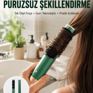 Düzleştirici Fırça Saç Düzleştirici Arada Fön Tarak Taşınabilir Yeni Nesil