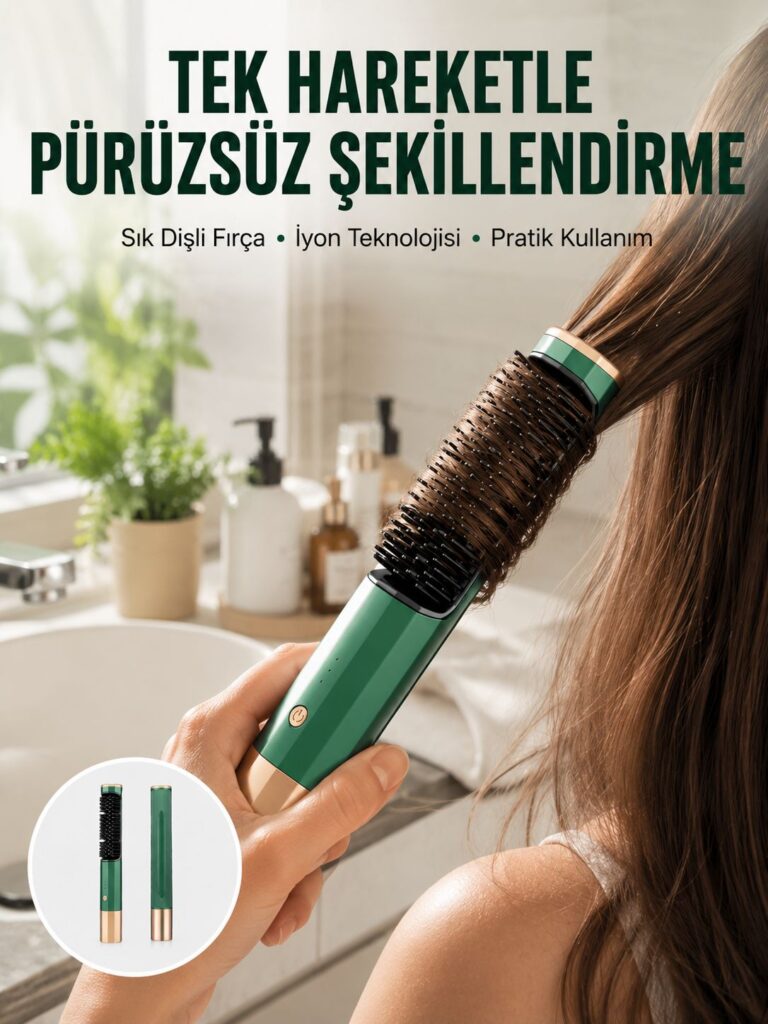 Düzleştirici Fırça Saç Düzleştirici Arada Fön Tarak Taşınabilir