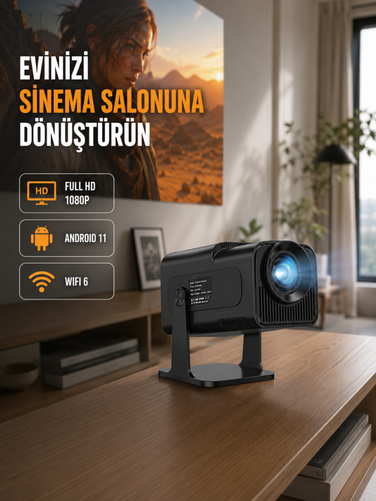 1.5 KG Ağırlığında, 4500 Retro Oyunlu Multimedya Projektör Yeni Nesil