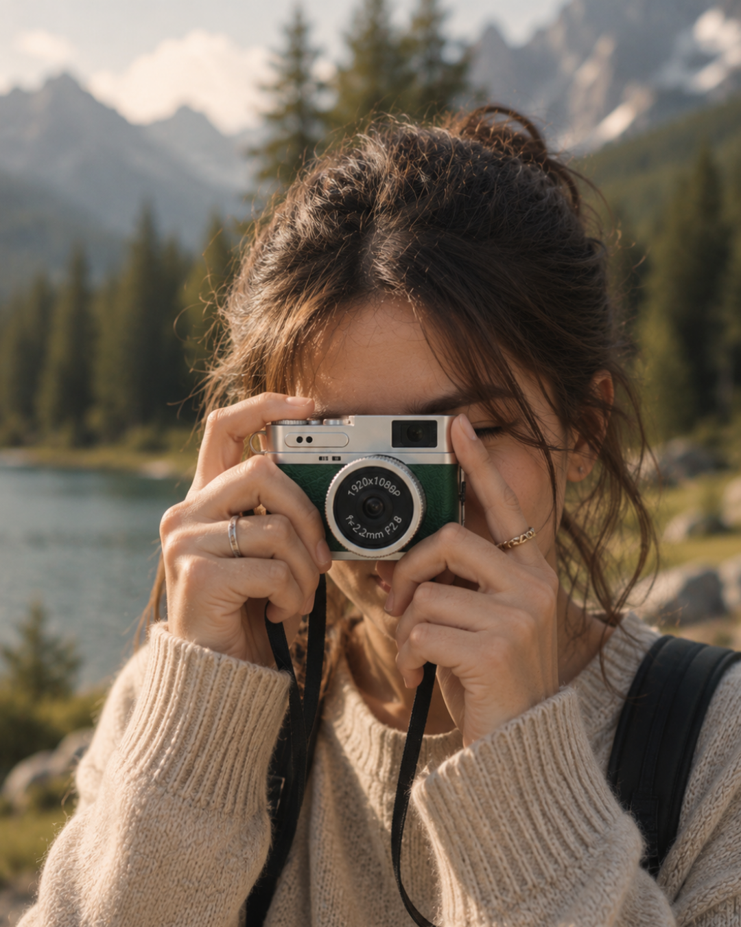 1080P HD Mini Kamera IPS Ekranlı 4K Lens Destekli Taşınabilir Dijital Kamera