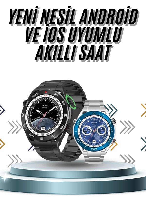 Akıllı Saat 1.62 İnç Ultimate Nabız Sensörlü Sesli Görüşme Yapabilen Yeni Nesil