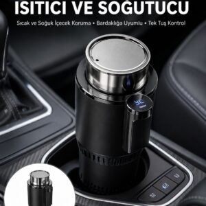 Isıtma Soğutma Özellikli Araç Bardaklığı Çakmak Girişli Akıllı Yeni Nesil