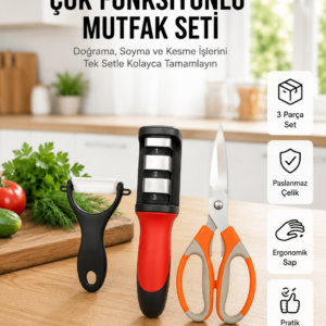 Çok Fonksiyonlu Mutfak Makas Seti –Pratik Mutfak Yardımcısı Yeni Nesil