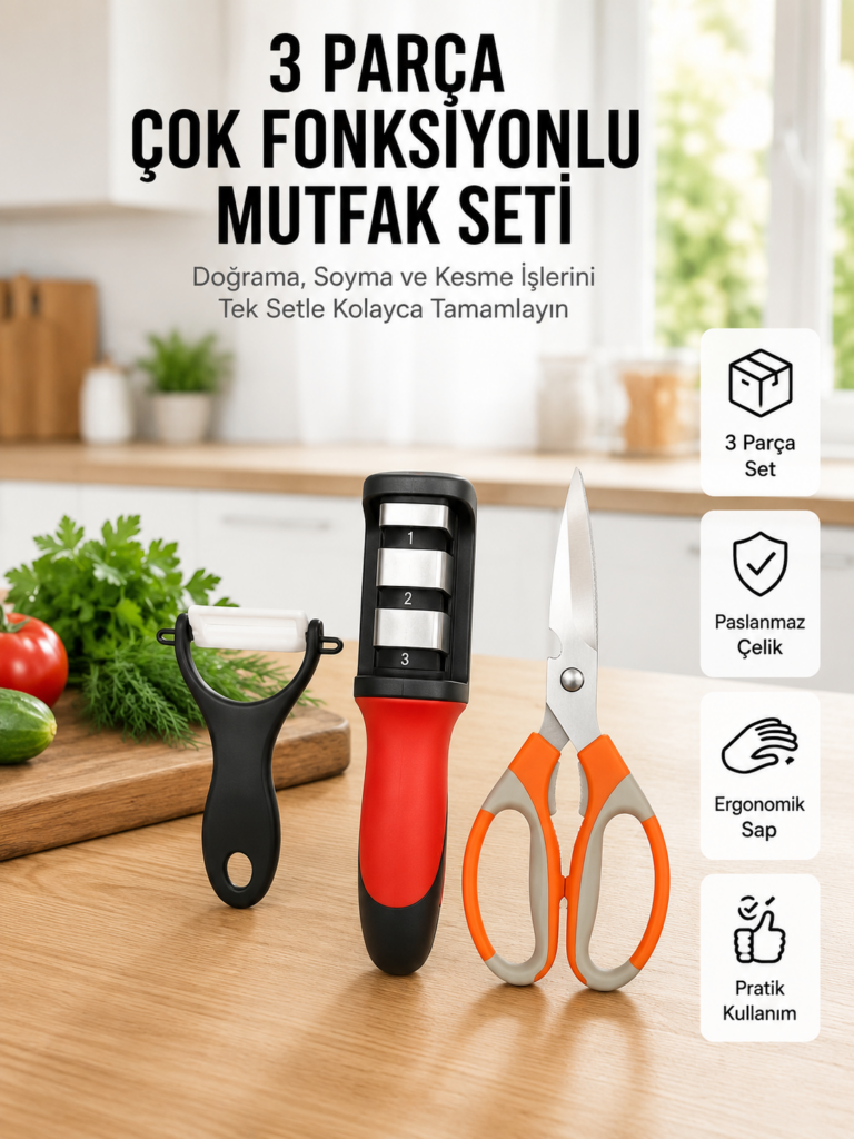 Çok Fonksiyonlu Mutfak Makas Seti –Pratik Mutfak Yardımcısı Yeni Nesil