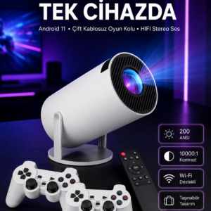 4K Wireless Çift Kollu Kumandalı Oyun Projeksiyonu Retro Video Oyunu Yeni Nesil