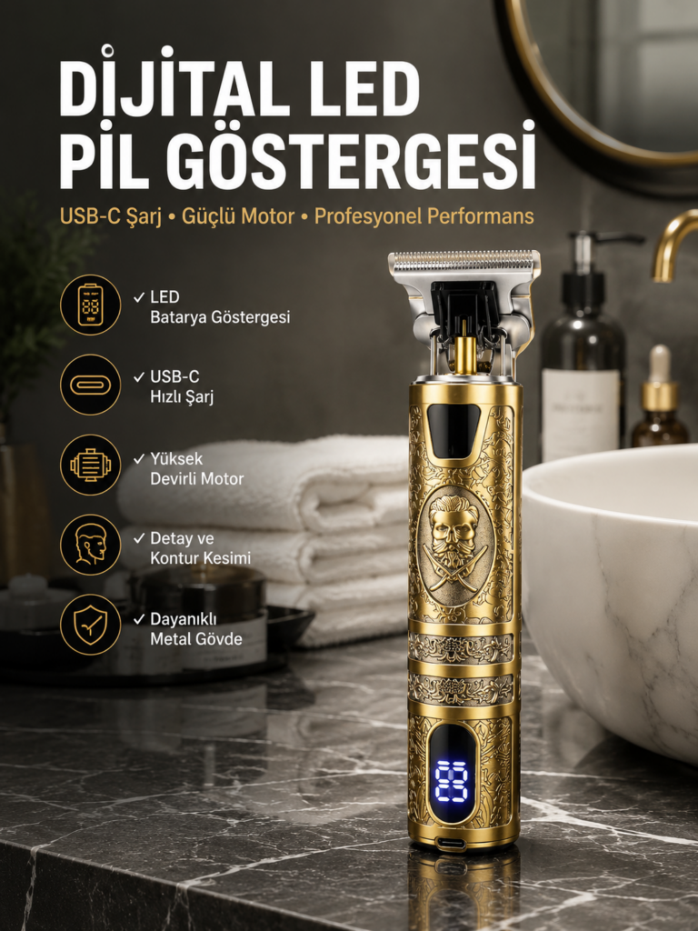 Çizik Tıraş Makinesi Şarjlı Paslanmaz Çelik Bıçaklı Uzun Ömürlü
