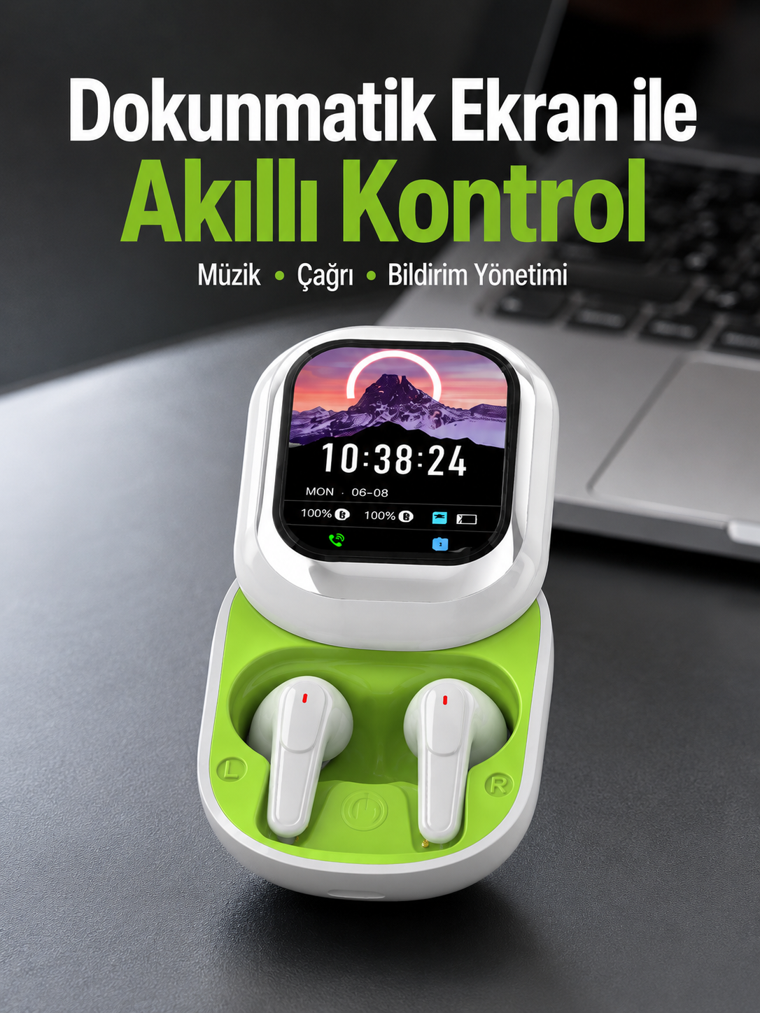 Dokunmatik Ekranlı Aktif Gürültü Azaltma Özellikli Kablosuz Kulaklık V5.4