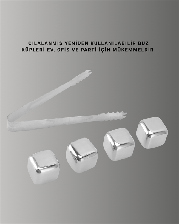 Hızlı Soğutma Özellikli Paslanmaz Metal Buz Küpü Takımı Yeni Nesil