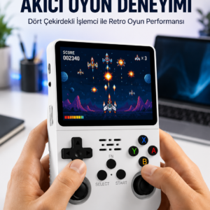 Retro El Konsolu 64 GB – 15.000 Oyun, Geniş Platform Desteği, 3.5” IPS Ekran Yeni Nesil