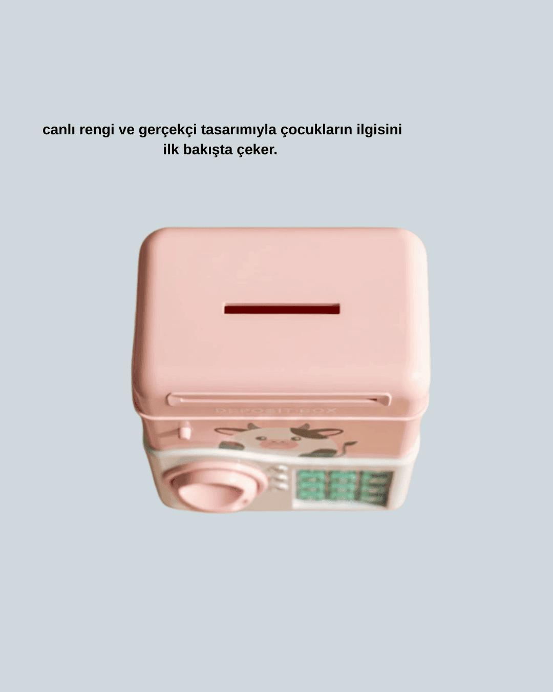 Pembe Elektronik Şifreli Otomatik Para Çeken ATM Kumbarası