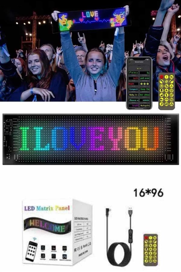 Cama Yapışan En Büyük Boy Telefon Kontrollü Led Ekran Digital Araba Yazısı