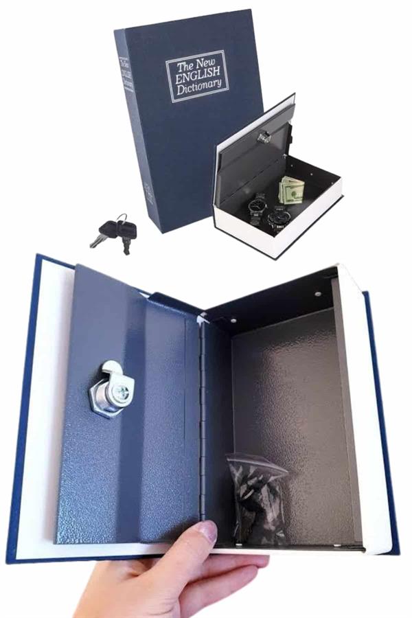 Gizli Kasa Kilitli Sözlük Görünümlü 18cm Gizli Kasa Büyük Boy Anahtarlı