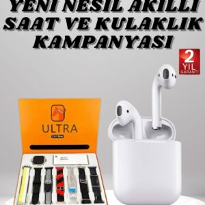 7 Kordonlu Akıllı Saat Ve 2.Nesil Kulaklık Yüksek Ses Kaliteli Uzun Pil Ömrü