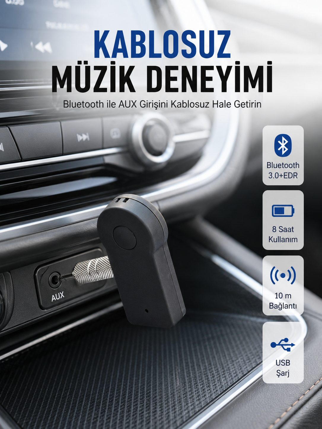 Kablosuz Bağlantı ile Müzik ve Görüşme Araç Kiti