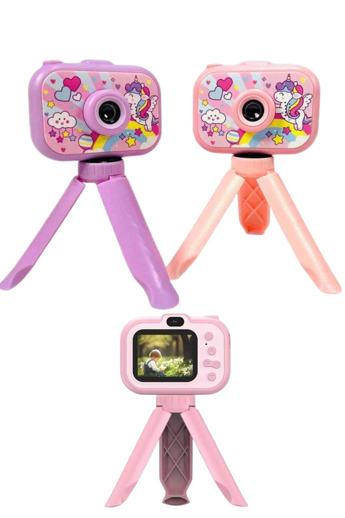 Çocuklara Özel Ayaklı Mini Fotoğraf Makinesi Dijital LCD Ekran