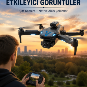 Katlanabilir Çift Kameralı Drone Uzaktan Kumandalı Hava Aracı