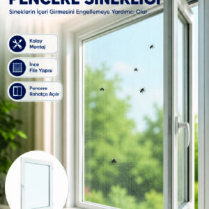Kesilebilir Pencere Sinekliği Cırt Bantlı Sinek Koruma Filesi