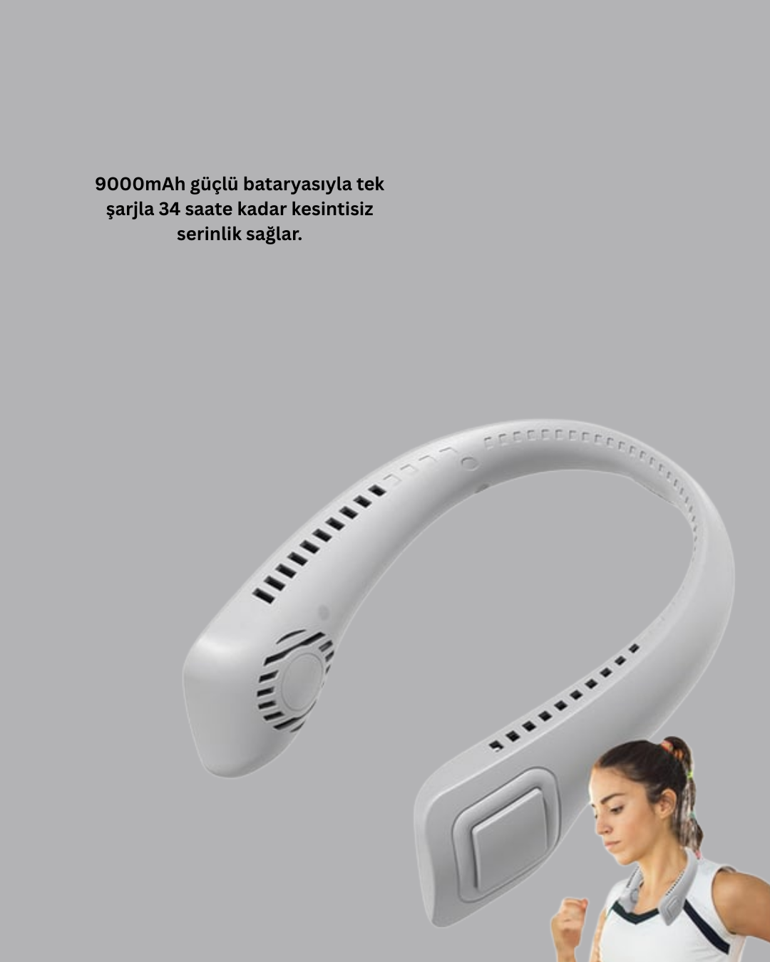 Çocuk ve Yetişkinler İçin Güvenli Şarjlı Boyun Fanı
