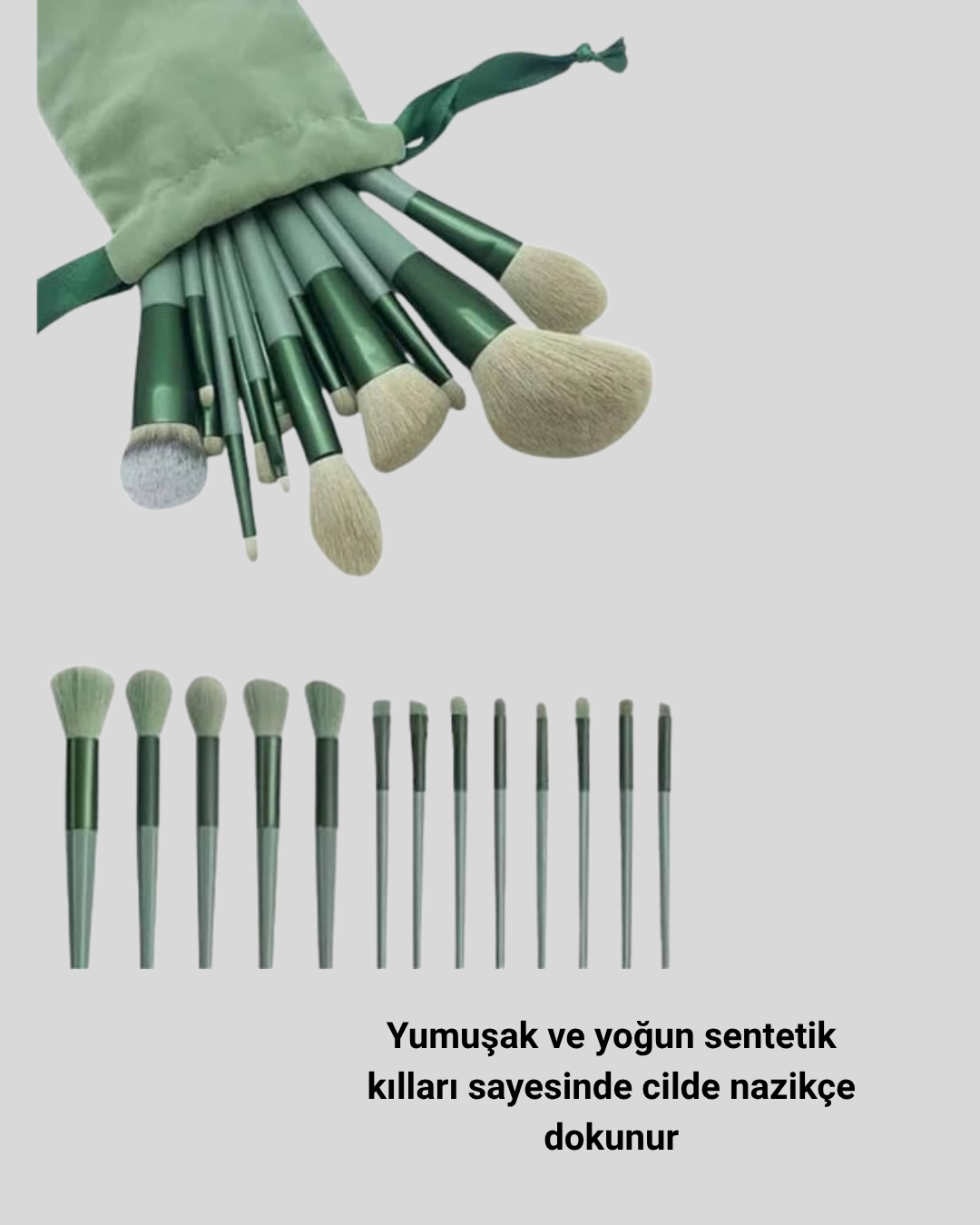 13’lü Yumuşak Kıllı Makyaj Fırça Seti Profesyonel Hassas Ciltlere Uygun Yapısı