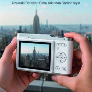 Kompakt Dijital Fotoğraf Makinesi Beyaz 18X Dijital Zoom Destekli